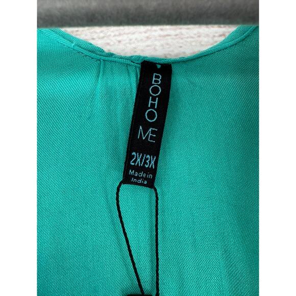 Boho Me Tie Dye Maxi Kimono Cover Up Womens 2x/3x Jade Green White NEW - Picture 7 of 11